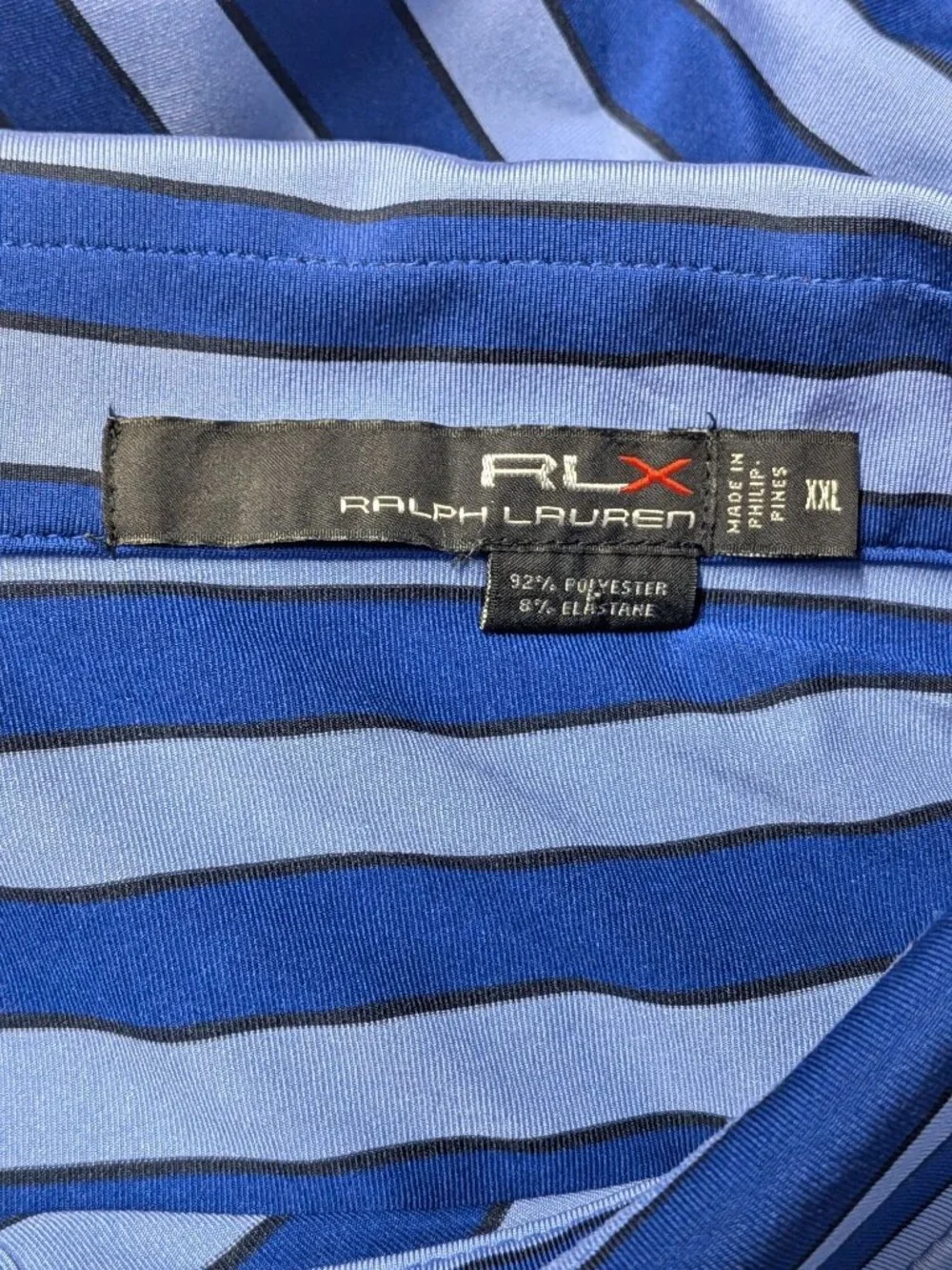 RLX Ralph Lauren Golf Polo Shirt Striped Performance Stretch Athletic XXLarge